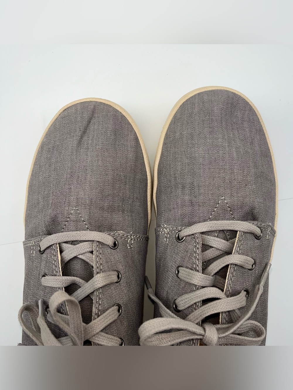 Toms Men's Textured Gray Canvas Lace-Up Sneakers - Picture 5 of 7